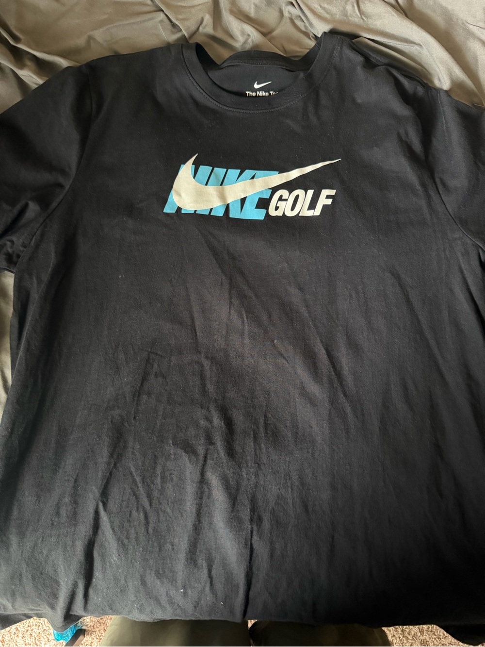 Nike Black Tee with Blue and White Golf Logo